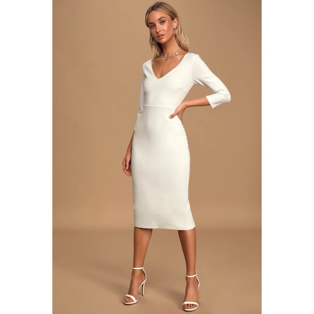 NWT Lulus Elegant White Midi Dress